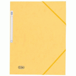 LOT DE 10 - CHEMISE À ÉLASTIQUE 3 RABATS CARTE EUROFOLIO OXFORD 24,5 X 32 CM DOS 2 CM JAUNE