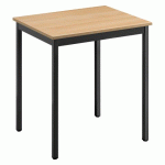 TABLE DE BUREAU MULTI-USAGE ÉCO CHÊNE CLAIR 70 X 60 CM PIÈTEMENT NOIR