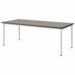 TABLE MALIBU 180X80 T4 4P STRA GRIS U727/NOIR BLC 9016