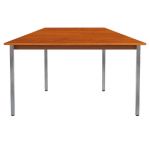 TABLE MODULAIRE DOMINO TRAPÈZE - L. 120 X P. 60 CM - PLATEAU TECK - PIEDS GRIS