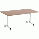 TABLE PLIANTE AXE RECTANGLE 140X80 CM 9146 HÊTRE/BLANC - MANUTAN EXPERT