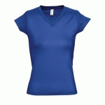 TEE-SHIRT PERSONNALISABLE FEMME COL V EN COTON ROYAL