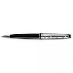 WATERMAN STYLO BILLE POINTE MOYENNE EXPERT DELUXE CORPS LAQUÉ NOIR, ATTRIBUTS CHROMÉS (CT)