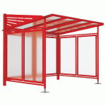 ABRI VÉLOS CONVIVIALE INITIAL AVEC BARDAGES - ROUGE 3020 - MANUTAN COLLECTIVITÉS