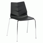 LOT DE 2 - CHAISE KLASS NOIR - PIEDS MÉTAL CHROMÉ