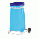 SUPPORT DE SACS POUBELLES ROULANT À PÉDALE 110 LITRES COLLECROULE ROSSIGNOL, BLEU