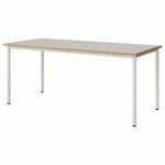 TABLE MALIBU 180X80 T6 4P STRA ALAISÉ BLC SE W911/BLC 9016