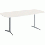 TABLE TAMARIS 190 X 80 PL.BLANC/BLANC PIET.ARGENT/BLANC - CLEN