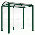 ABRI FUMEURS VOÛTE M 2.50 M BARDAGES FOND/LATÉRAUX VERT 6005 - PROCITY