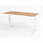 BUREAU ASSIS-DEBOUT SÉRIE XMKA-180X80CM-CHÊNE AMBRÉ-BLANC - HAMMERBACHER