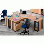 BUREAU ASYMÉTRIQUE QUATUOR PIED L RETOUR GAUCHE 160 HÊTRE/ANTHRACITE - MANUTAN COLLECTIVITÉS