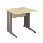 BUREAU DROIT ACTIVITY - L. 80 X P. 80 CM - PLATEAU HÊTRE - PIEDS L 'ANTHRACITE'