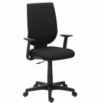 CHAISE DE BUREAU NAO TISSU NOIR - DOSSIER HAUT ACCOUDOIRS FIXES - MÉCANISME CONTACT PERMANENT - PIEDS NOIRS