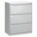 CRÉDENCE MONOBLOC PRO G. 3 TIROIRS L 80 CM - GRIS RAL 7035