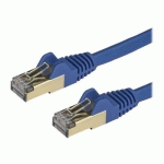 STARTECH.COM 2M CAT6A ETHERNET CABLE, 10 GIGABIT SHIELDED SNAGLESS RJ45 100W POE PATCH CORD, CAT 6A 10GBE STP NETWORK CABLE W/STRAIN RELIEF, BLUE, FLUKE TESTED/UL CERTIFIED WIRING/TIA - CATEGORY 6A - 26AWG (6ASPAT2MBL) - CORDON DE RACCORDEMENT - 2 M - BLE