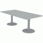 TABLE DE RÉUNION PLATEAU RECTANGULAIRE 210X100 GRIS - QUADRIFOGLIO