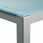 TABLE DE RÉUNION RÉCTANGULAIRE EN VERRE 160 X 80 CM PLATEAU COULEUR AIGUE-MARINE