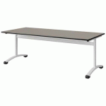 TABLE MALIBU 180X80 T4 DL STRA ANTIB GRIS U727/NOIR BLC 9016