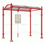 ABRI BUS PROVINCE 2.50 M 1 BARDAGE LAT. INOX ROUGE 3020 - PROCITY