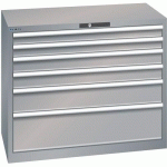 ARMOIRE 6 TIROIRS 1023X572X850MM-CAPACITÉ 75KG-GRIS/ARGENT - LISTA