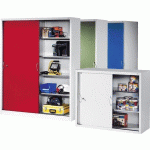 ARMOIRE HAUTE À PORTES COULISSANTES 1200 X 400 MM VERT CLAIR - MANUTAN COLLECTIVITÉS