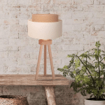 DUOLLA LAMPE À POSER BOHO, ÉCRU/JUTE, H 45 CM