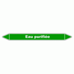 LOT DE 3 - MARQUEUR TUYAUTERIE - EAU PURIFIÉE - VINYLE LAMINÉ- NFX 08-105 355 X 37 MM