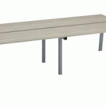 PÔLE DE 4 BUREAUX DROITS CHÊNE GRIS L 140 X P 60 CM, PIÉTEMENT MÉTAL ALUMINIUM - ARCH