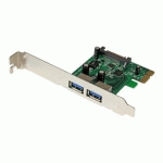 STARTECH.COM CARTE CONTRÔLEUR PCI EXPRESS (PCIE) VERS 2 PORTS USB 3.0 AVEC UASP - ADAPTATEUR PCIE 2X USB 3.0 - ALIMENTATION SATA - ADAPTATEUR USB - PCIE - USB 3.0 X 2