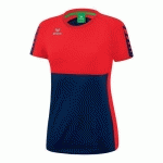 T-SHIRT FEMME - ERIMA - SIX WINGS NAVY/ROUGE