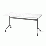 TABLE RABATTABLE POLLY L.160 X P.70 CM PLATEAU BLANC - ANTHRACITE