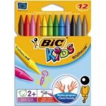 BIC POCHETTE DE 12 CRAIES PLASTIQUE DE COLORIAGE DIAMÈTRE 8 MM X LONGUEUR 12 CM CONTE PLASTIDECOR