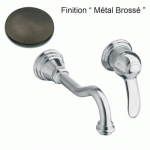 LAVABO MUSEO MURAL 2 TROUS ENCASTRE METAL BROSSE + VIDAGE UP&DOWN - CRISTINA ONDYNA MU11477