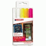 MARQUEUR CRAIE EDDING E-4095 - POINTE OGIVE 2-4MM - COLORIS ASSORTIS - POCHETTE DE 5