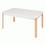 TABLE ERGO RECTANGULAIRE T0 - BLANC/HÊTRE - MANUTAN COLLECTIVITÉS