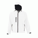 VESTE HOMME ZIPPÉE SOFTSHELL EN POLYESTER BLANC