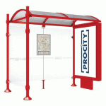ABRI BUS PROVINCE 2.50 M CAISSON 1 BARDAGE AGORA ROUGE 3020 - PROCITY