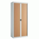 ARMOIRE À RIDEAUX DÉMONTABLES ECONOMIQUE 195 X 90 CM GRIS CLAIR-HÊTRE