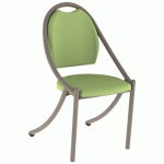 CHAISE 280 ALU ASS/DOS ABAKA TILLEUL - 4P NOISETTE - MOBIDECOR