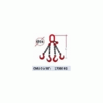 ELINGUE CHAINE 4 BRINS - CROCHETS FONDERIE - CMU 17000 KG (CLASSE 80)