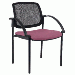 LOT DE 2 FAUTEUILS VISITEURS RITZ DOSSIER RÉSILLE ASSISE VIOLINE - MANUTAN COLLECTIVITÉS