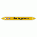 LOT DE 3 - MARQUEUR DE TUYAUTERIE - GAZ DE COKERIE - VINYLE LAMINÉ 250 X 26 MM