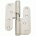 PAUMELLE HÉLICOÏDALE INOX BROSSÉ BOUT CARRÉ 100X86MM DROITE - 1716DI