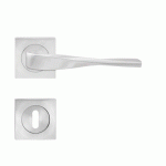 POIGNÉES DE PORTE SUR ROSACES CARRÉES ER 88Q NEVADA - INOX SATINÉ -CLÉ L KARCHER DESIGN