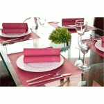 SERVIETTE DOUBLE POINT ECOLABEL PERSICO 18 G/M² 40X40 CM TISSU BORDEAUX (VENDU PAR 1200)