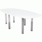 TAB. CONF. ELGA PIED TUBE 240X113 CM PLT STRATIFIÉ BLANC/ALU - MBA