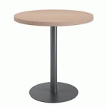 TABLE DE RÉUNION RONDE CHÊNE CLAIR Ø 80 CM - PIÉTEMENT ANTHRACITE - ARCH