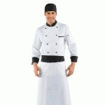 VESTE CHEF CUISINIER VIENNA BLANC ET NOIR 100% COTON