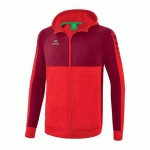 VESTE DE SURVÊTEMENT À CAPUCHE ENFANT - ERIMA - SIX WINGS ROUGE/BORDEAUX
