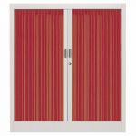 ARMOIRE MÉTAL CLASSTOUT COLOR - A RIDEAUX - L. 120 X H. 100 CM - CORPS ALUMINIUM  - RIDEAUX ROUGE